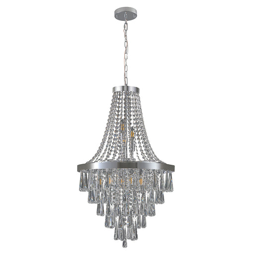 Luxurious Large Contemporary Chromium-Colored Crystal Chandelier_0