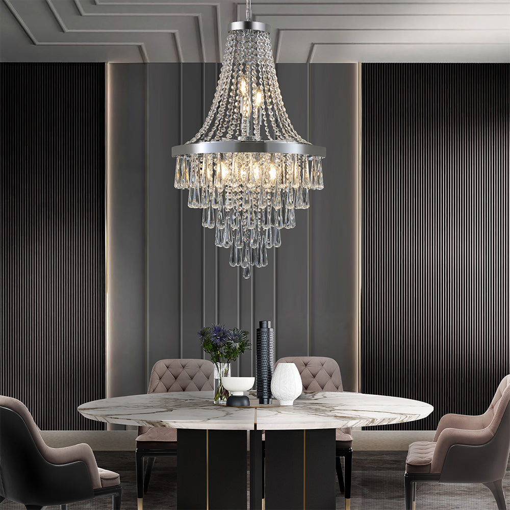 Luxurious Large Contemporary Chromium-Colored Crystal Chandelier_3