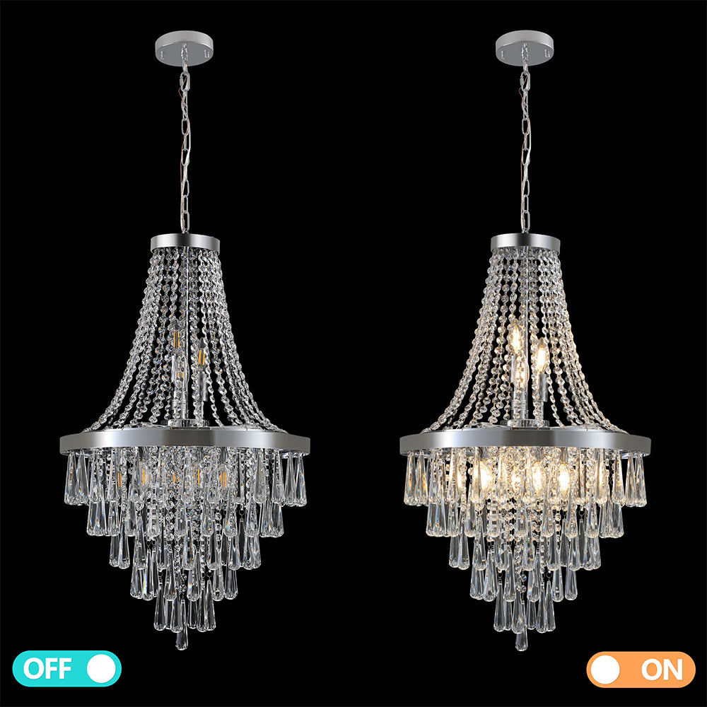 Luxurious Large Contemporary Chromium-Colored Crystal Chandelier_5