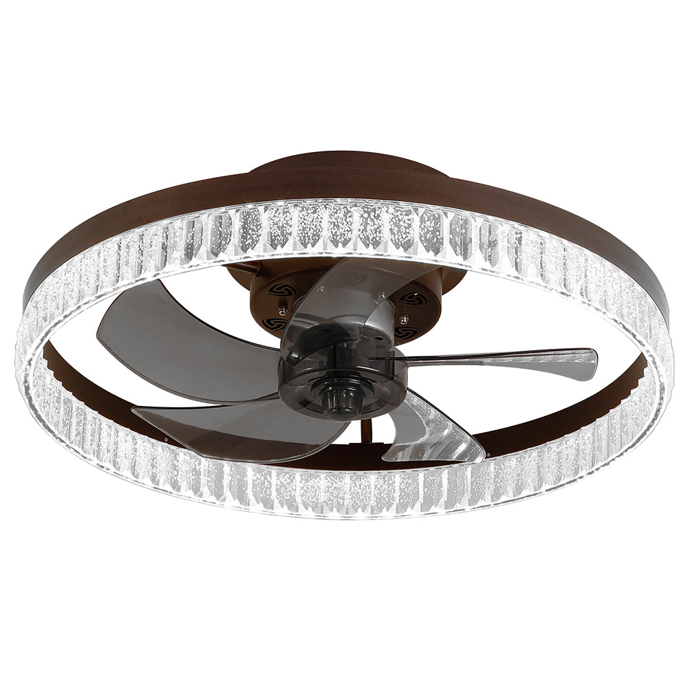 Minimalist LED Chandelier Ceiling Fan - Brown_0