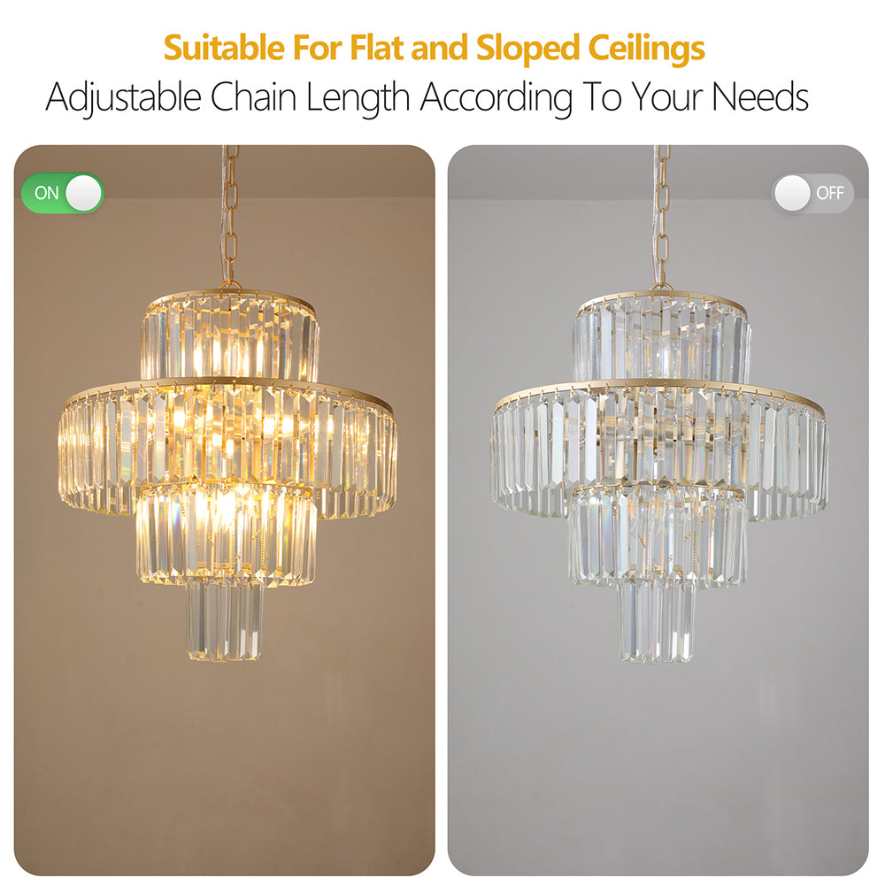 19.7 Inch Modern Crystal Chandelier - Pendant Light Fixture_6