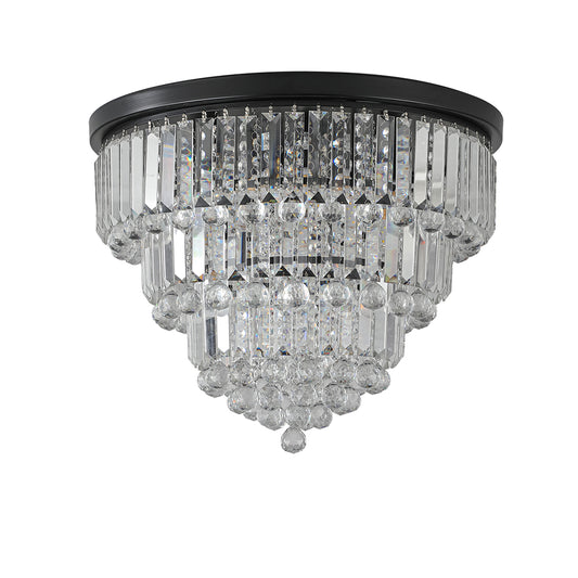 Modern Luxury Crystal Chandelier - Large Ceiling Light Fixture, Black_0