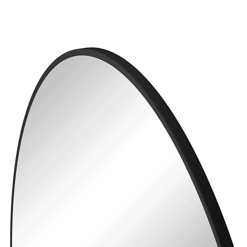 39-Inch Round Metal Framed Mirror - Black_2