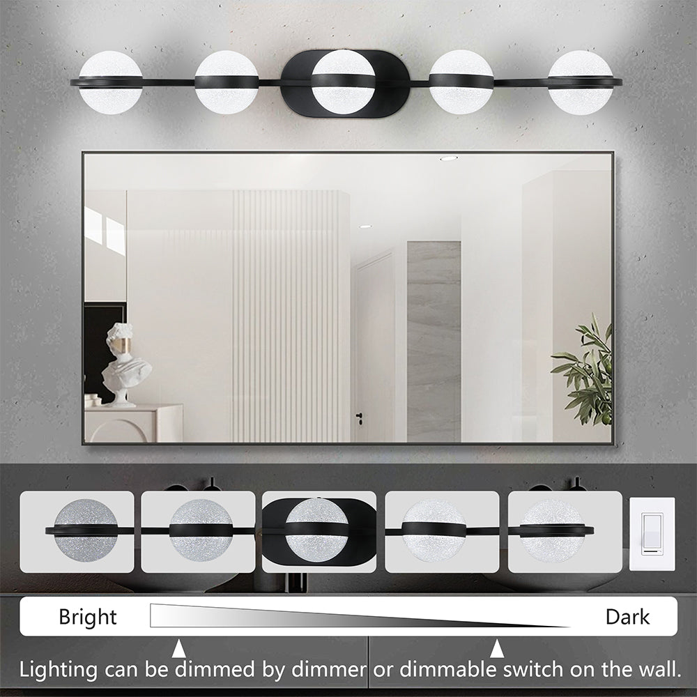 5-LED Bulbs Vanity Lights for Bathroom - Black_4