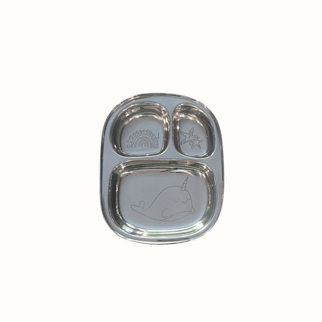 Unicorn Stainless Steel Divided Plate Set (Two)