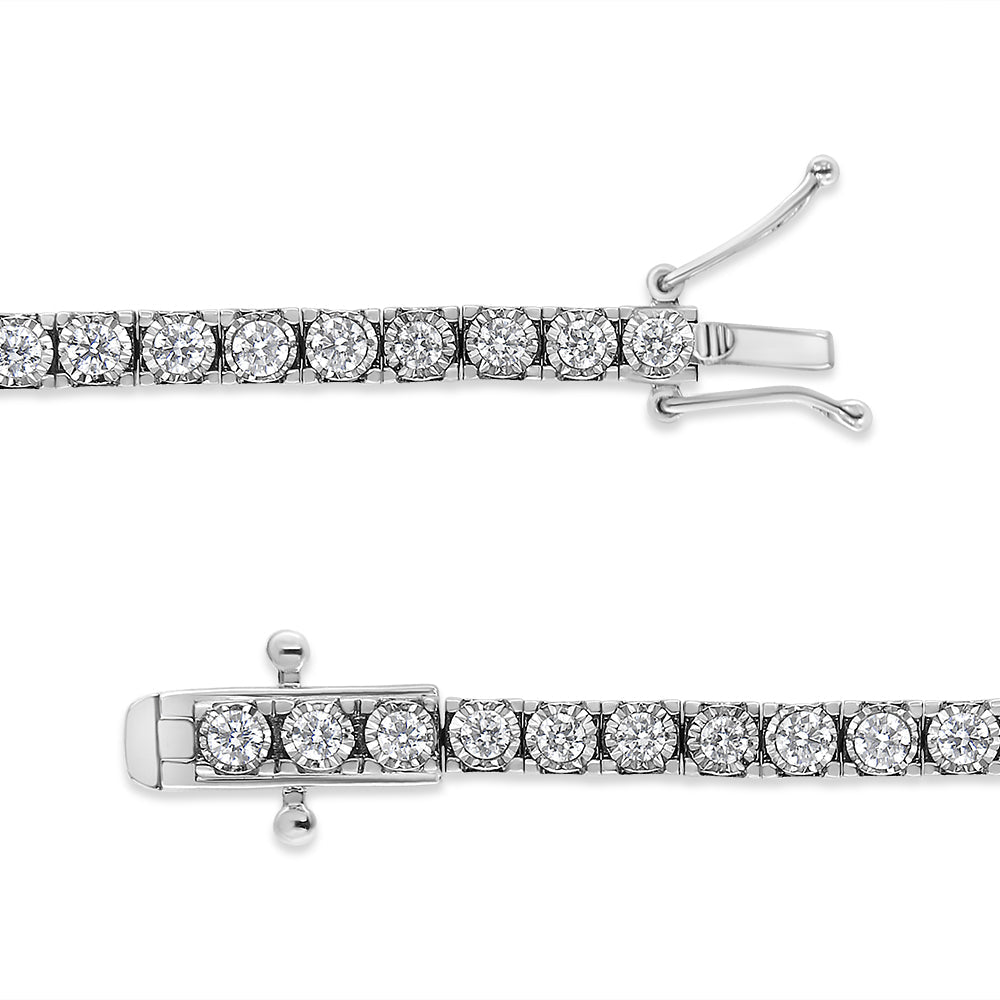 Haus of Brilliance - 14K White Gold 2.0 Cttw Miracle Set Round-Cut Lab Grown Diamond Tennis Bracelet