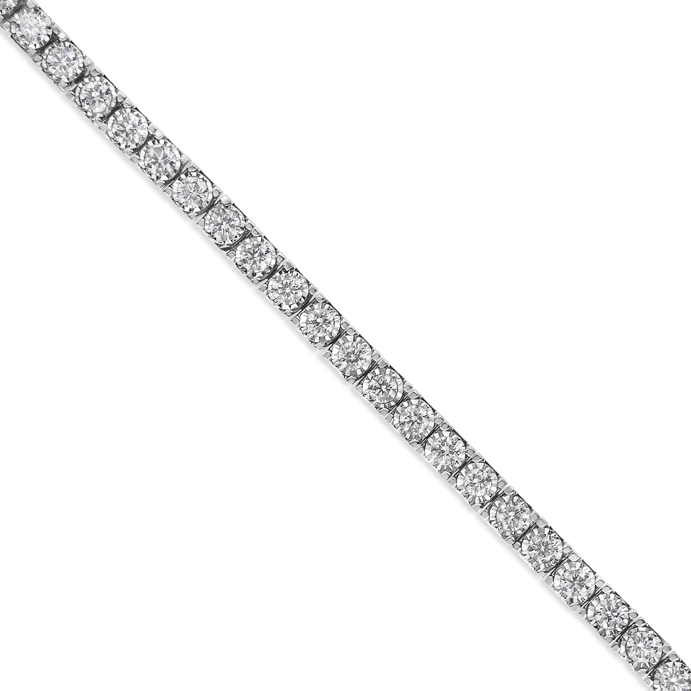 Haus of Brilliance - 14K White Gold 2.0 Cttw Miracle Set Round-Cut Lab Grown Diamond Tennis Bracelet