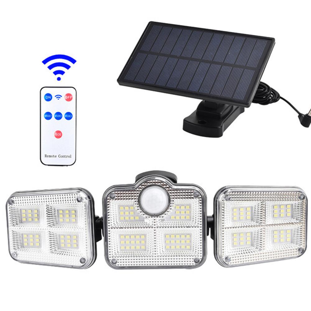 Solar Sensor Light 122 LED 3-Head Outdoor Spotlight with 3 Modes