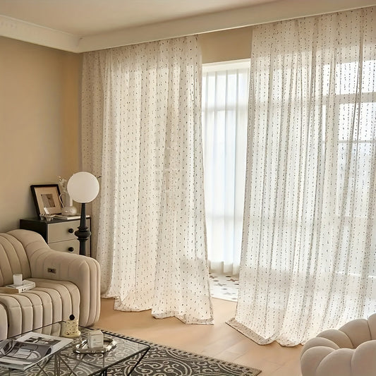 Vintage Linen Rainbow Sugar Bean Sheer Curtain  LightFiltering