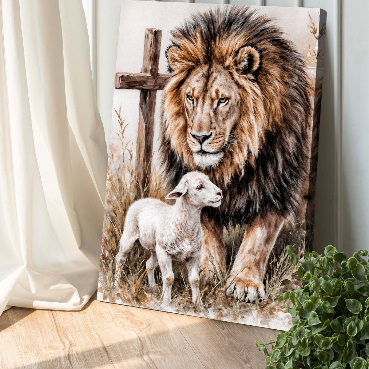 Lion And Sheep Faith Wall Art II