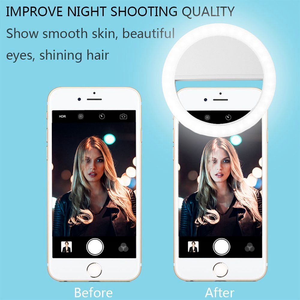 Portable Selfie Ring Light Clip On for Mobile Phone