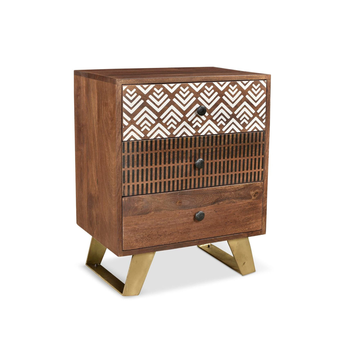 Olga Retro Side Table with Drawers