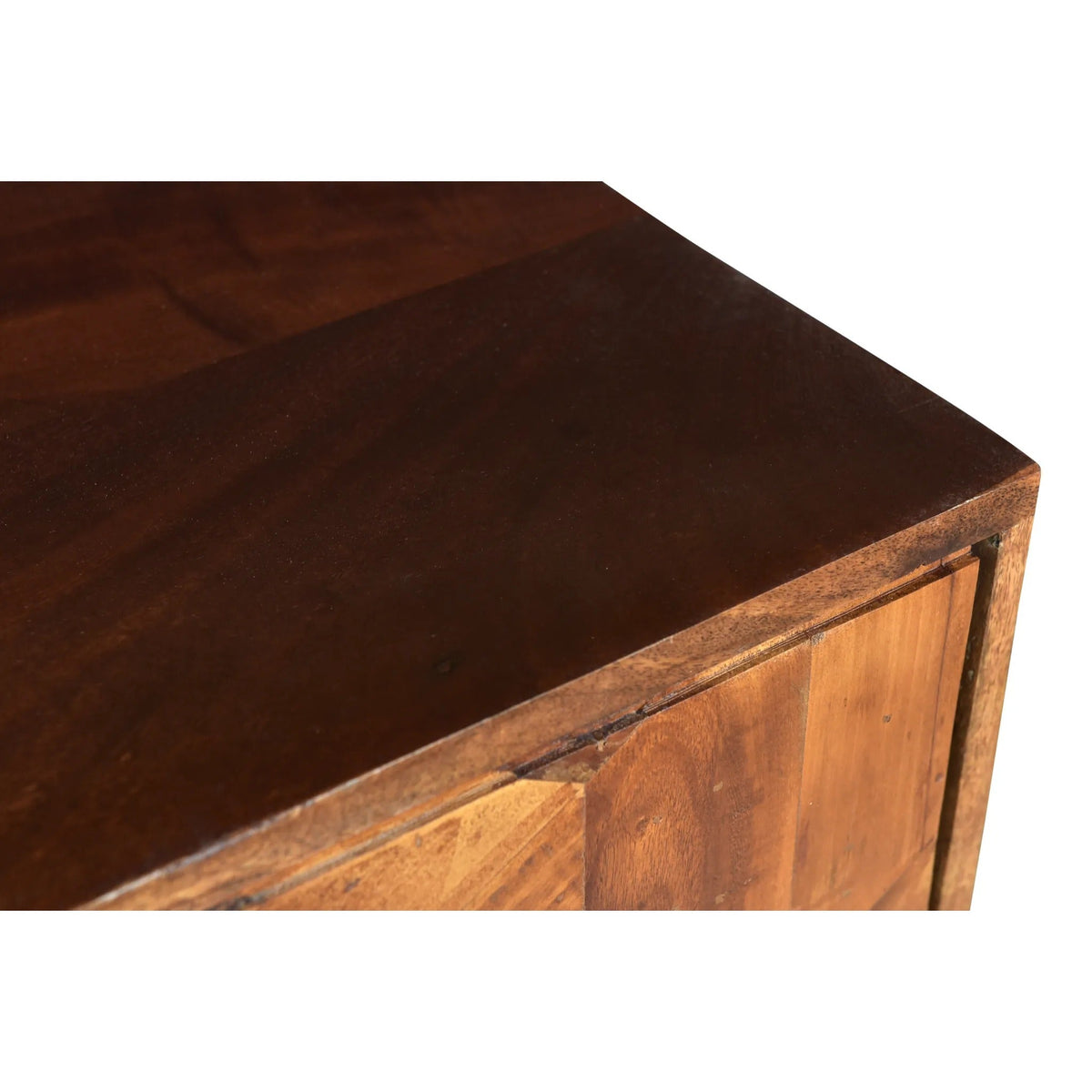 Close-up of a wooden surface with a visible grain pattern on a white background