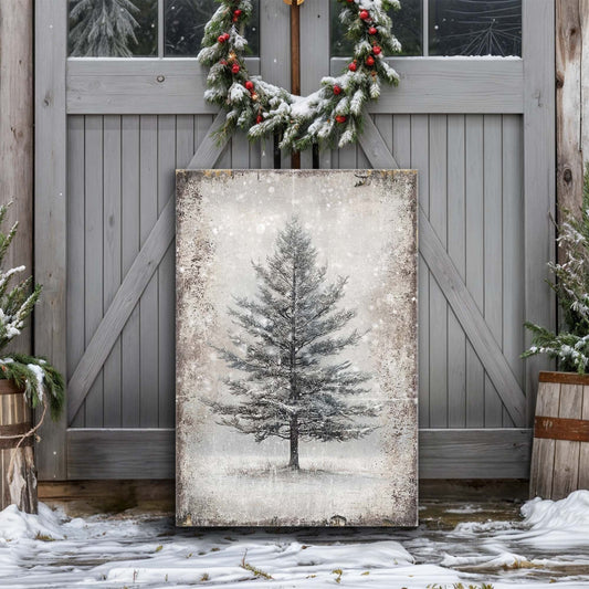 Vintage Christmas Tree Wall Art X