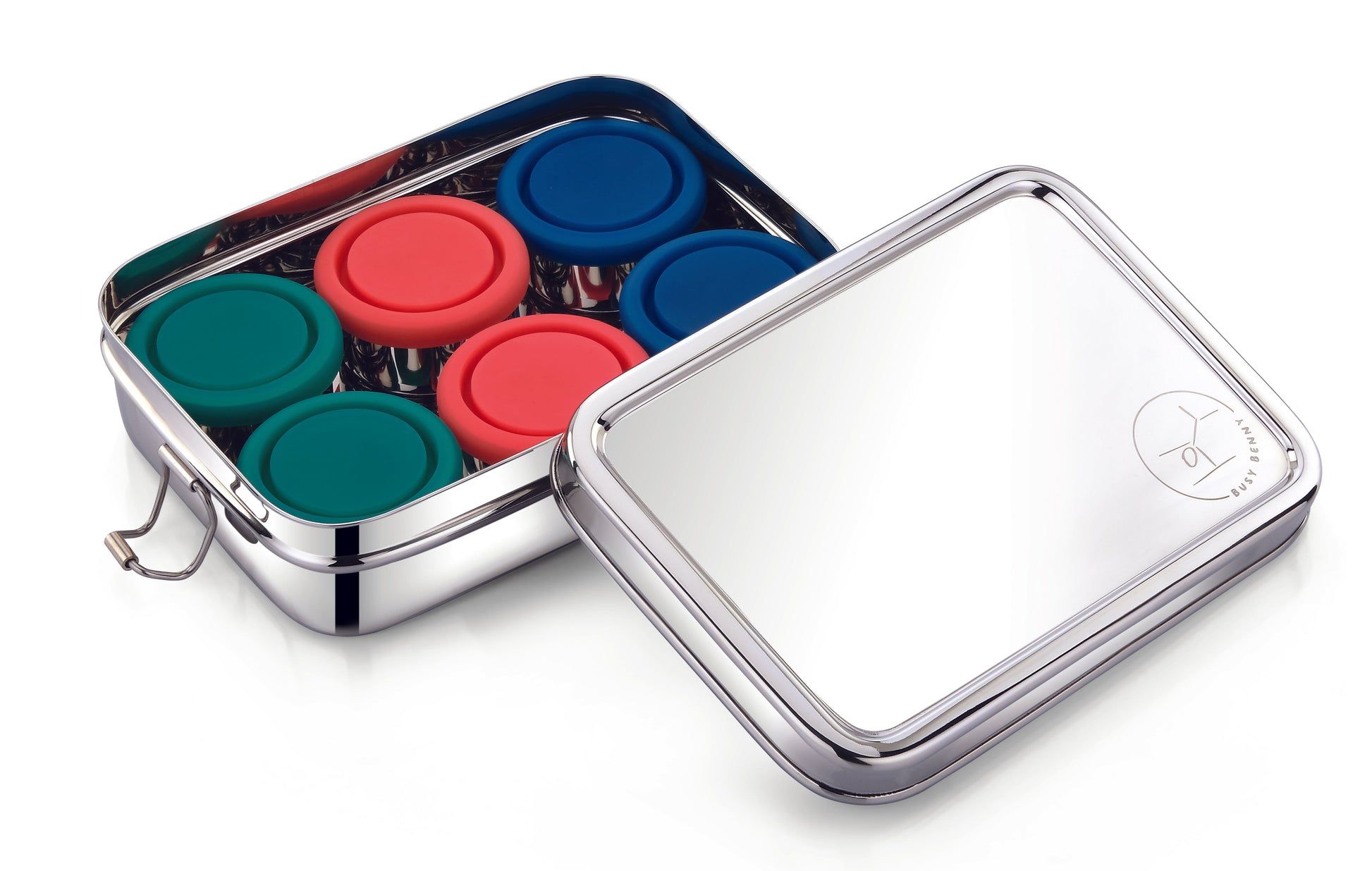 Stainless Steel Bento Snack Box - 6 Compartments for Kids' Lunches & On-the-Go