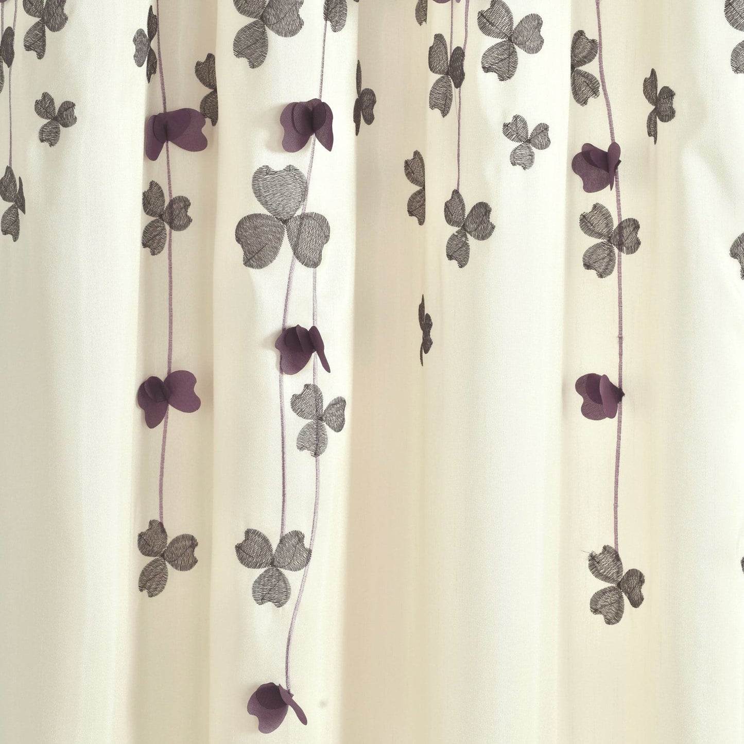 Curtain with floral pattern on a white background