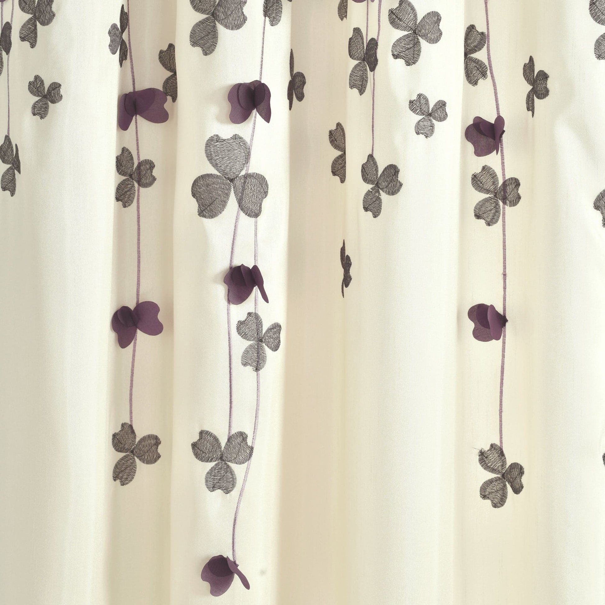 Curtain with floral pattern on a white background