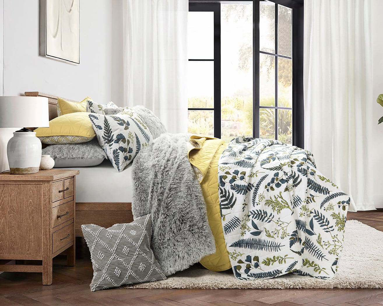 Ultra-soft two-tone faux fur comforter set by LushDecor. Complete bedding set with comforter & shams. Machine washable luxury. 8.5 lbs, all-season comfort.