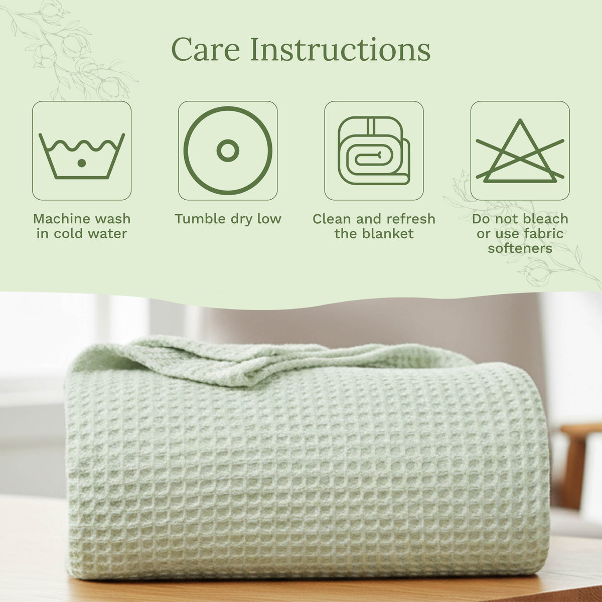 100% Cotton Waffle Weave Blanket