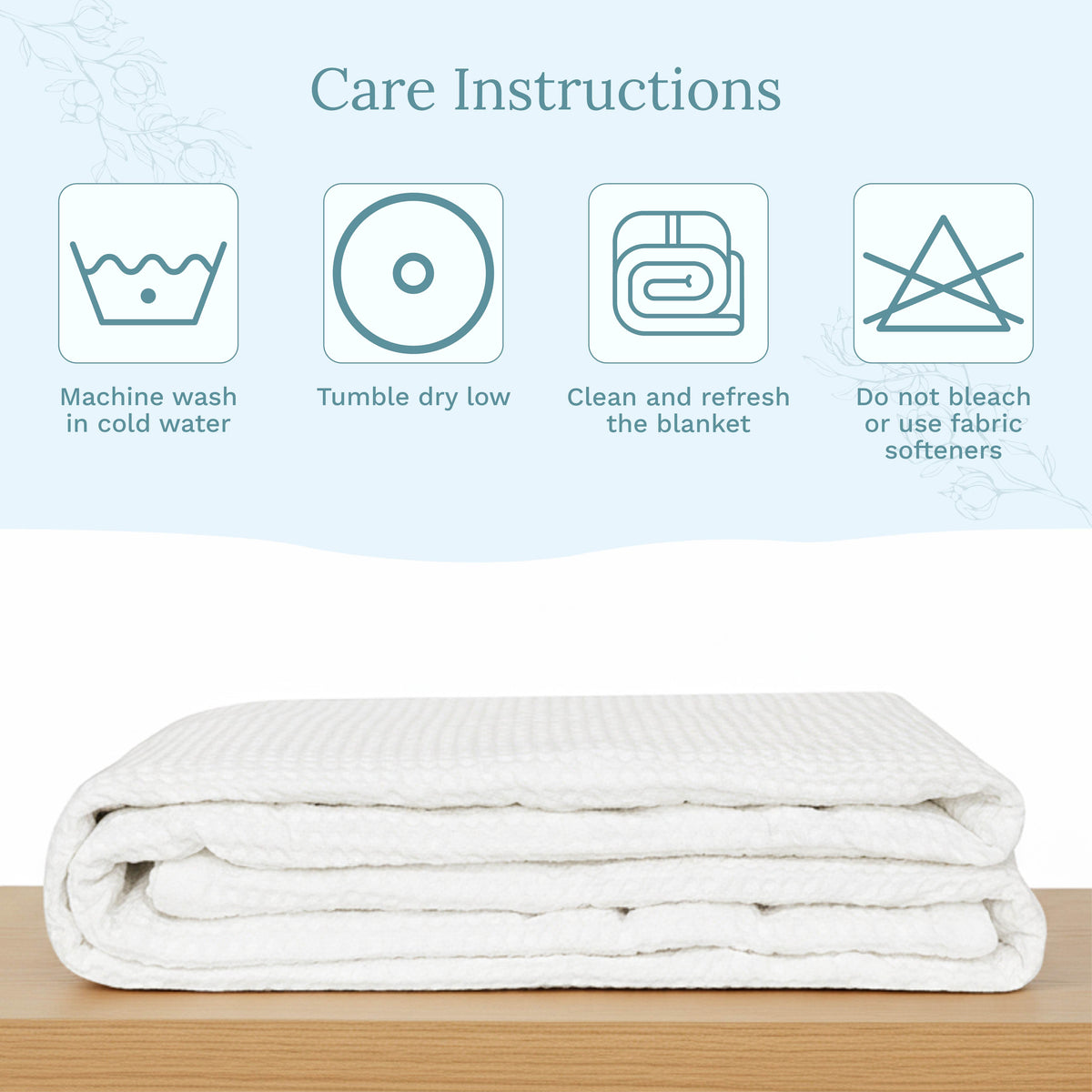 100% Cotton Waffle Weave Blanket