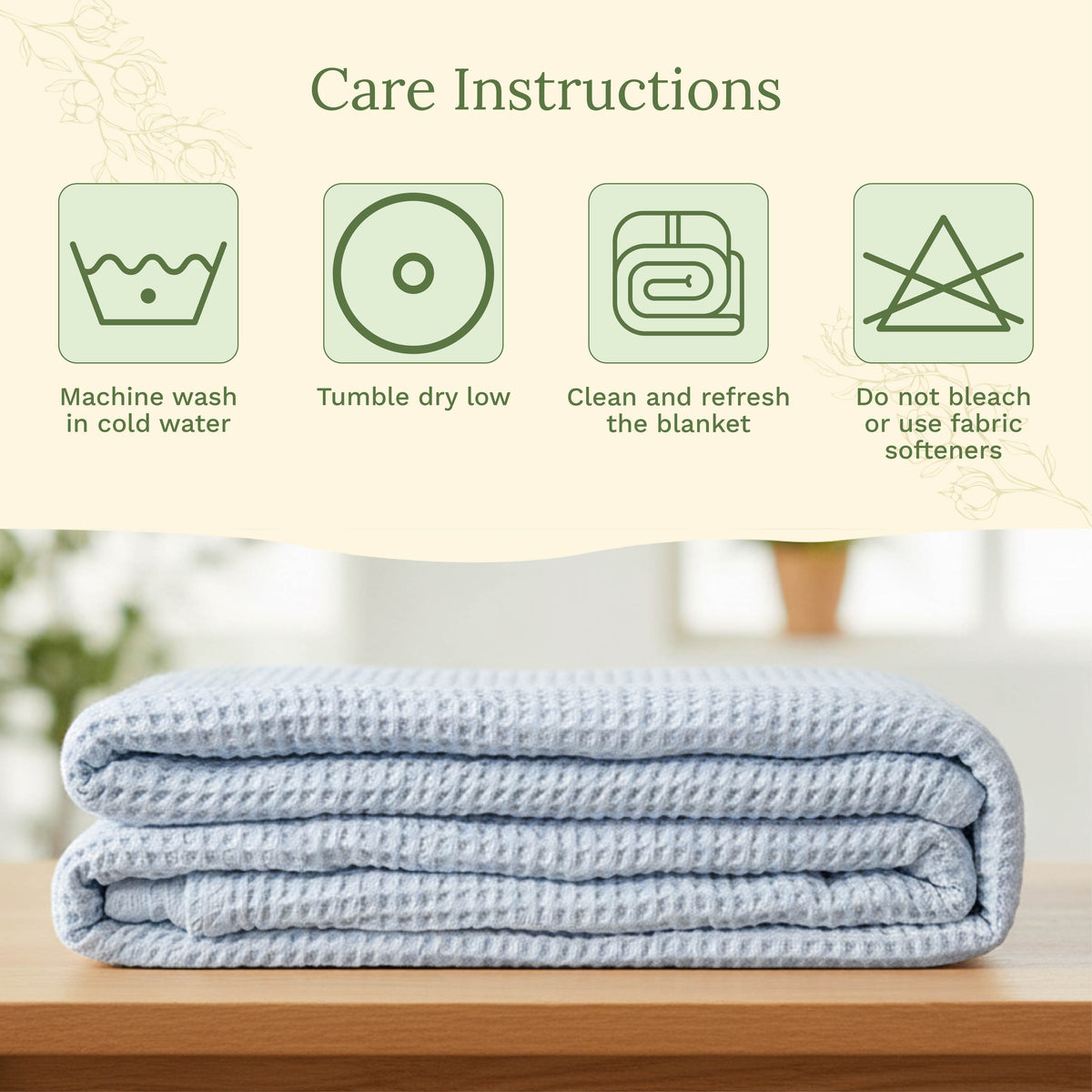 100% Cotton Waffle Weave Blanket