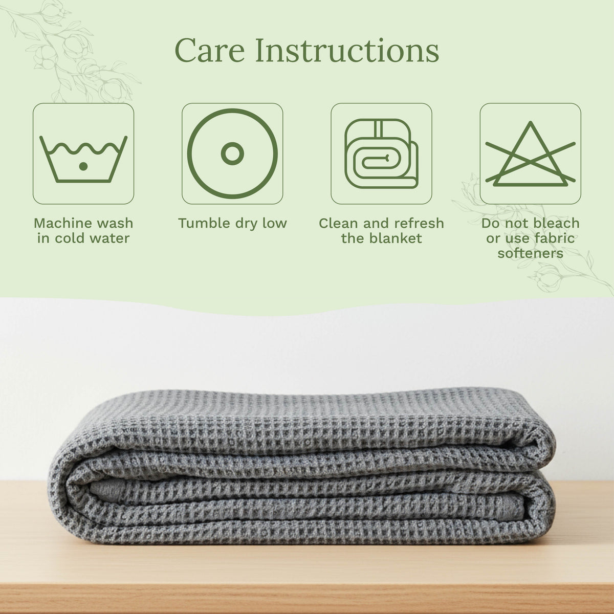 100% Cotton Waffle Weave Blanket