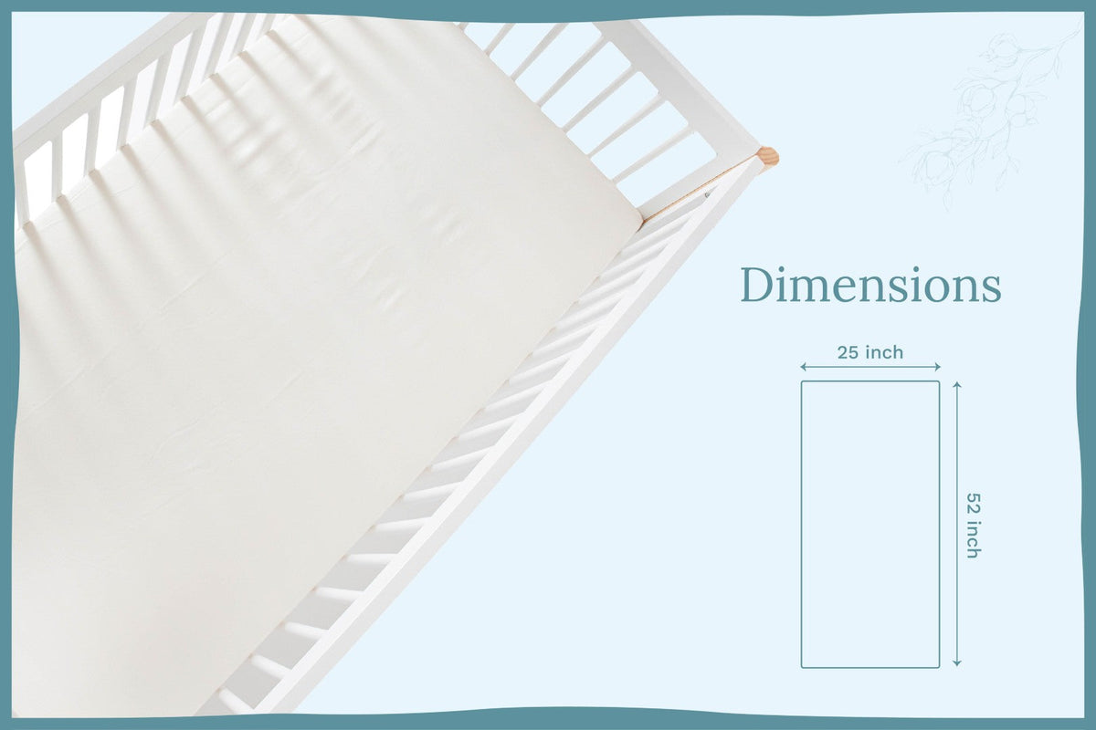White hammock with dimensions on a light blue background