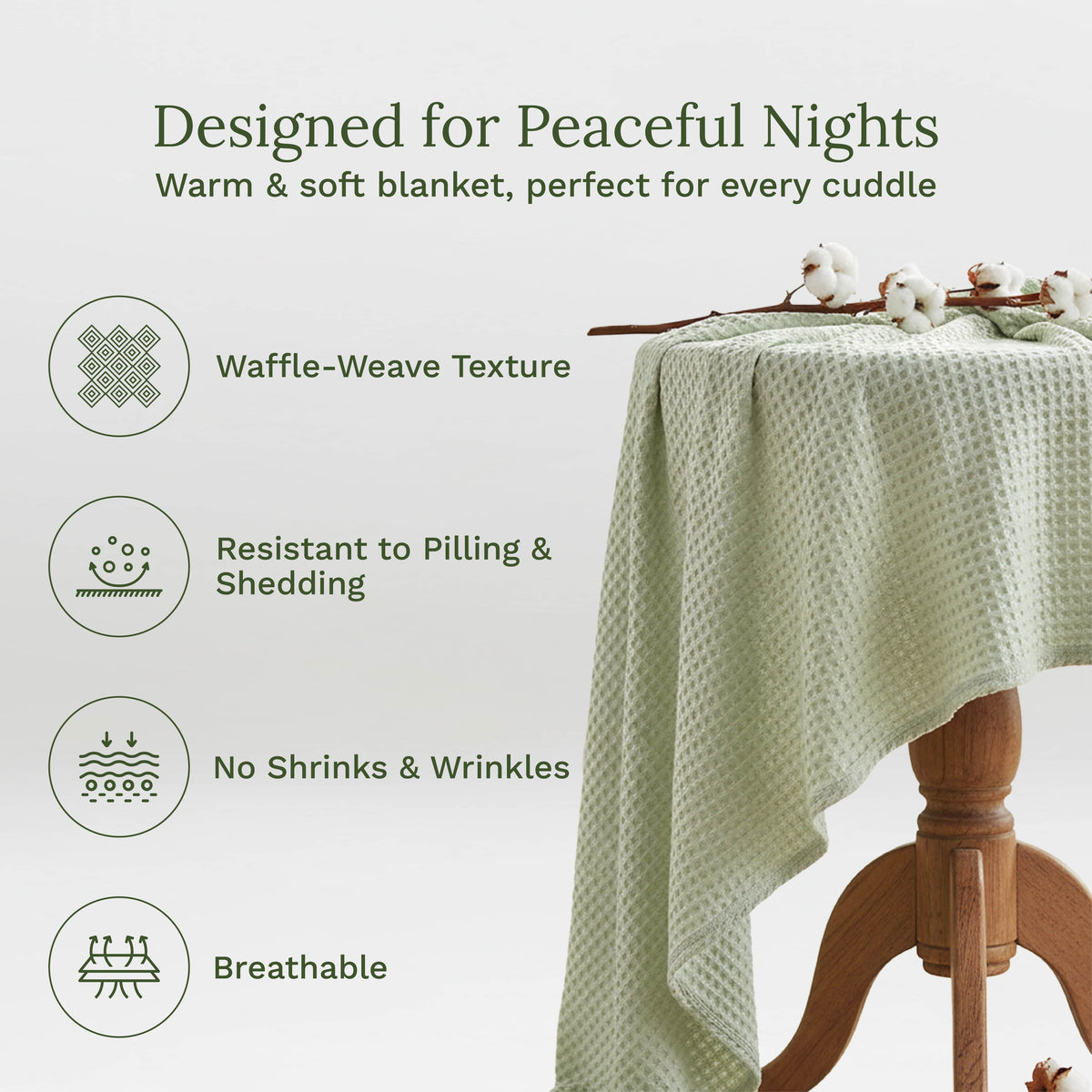 100% Cotton Waffle Weave Blanket