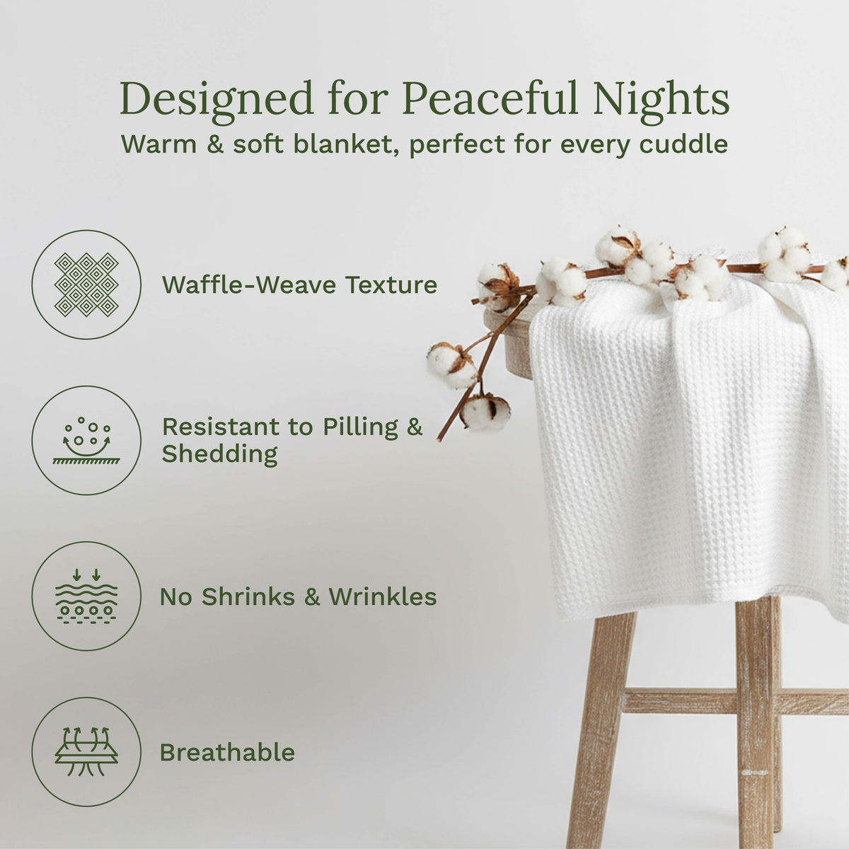 100% Cotton Waffle Weave Blanket