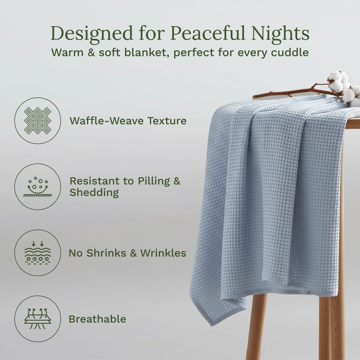 100% Cotton Waffle Weave Blanket