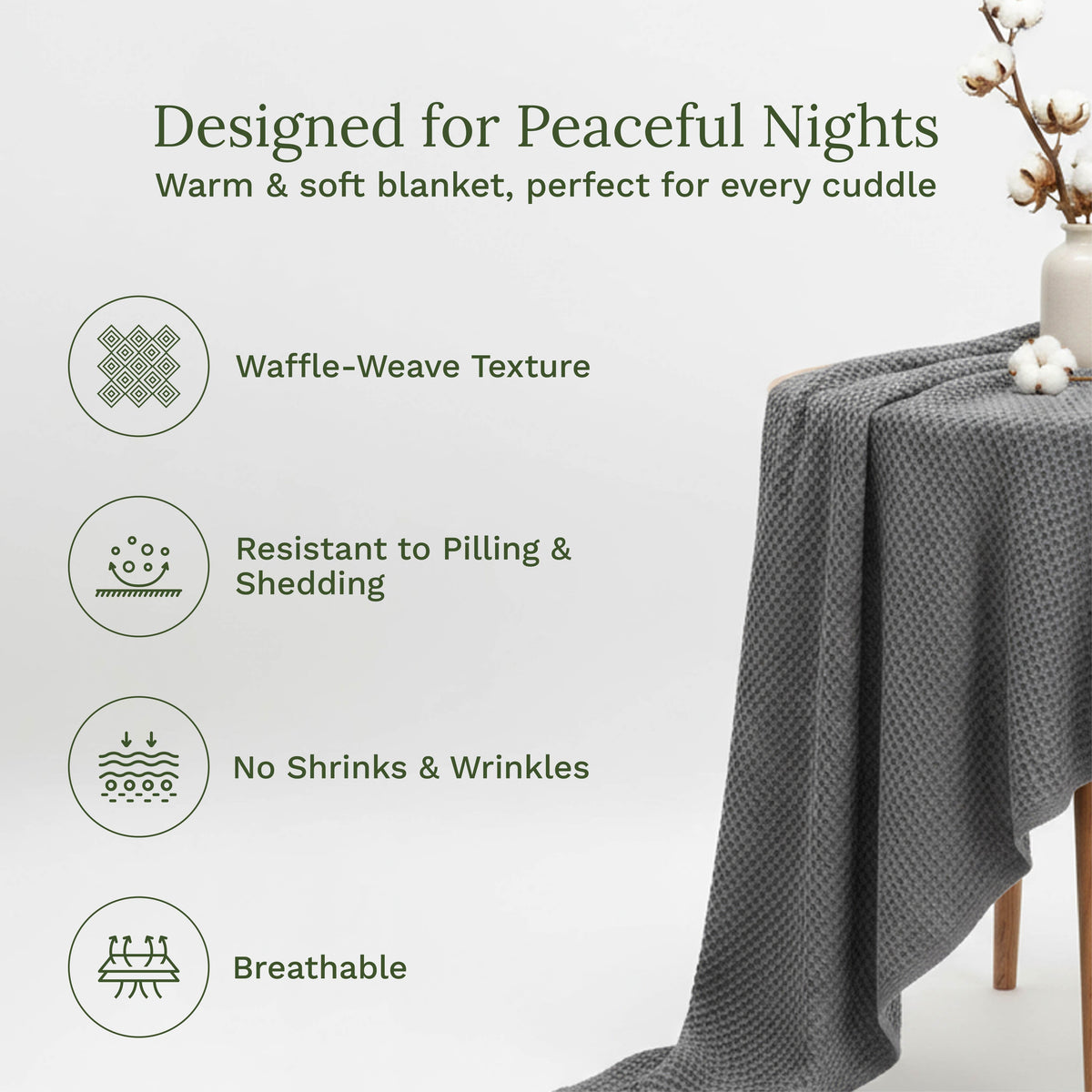 100% Cotton Waffle Weave Blanket