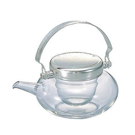 Hario elegant sake cooler with glass ice pouch. Keeps sake perfectly chilled without dilution. Stainless steel accents. Made in Japan.