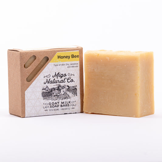 Migo Natural Co. Honey Bee Goat's Milk Artisanal Soap 100% Organic and Handcrafted