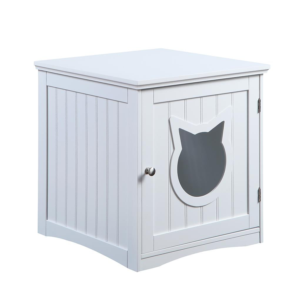 Wooden Cat House Side Table, Nightstand Pet House, Litter Box Enclosure - Hidden Litterbox