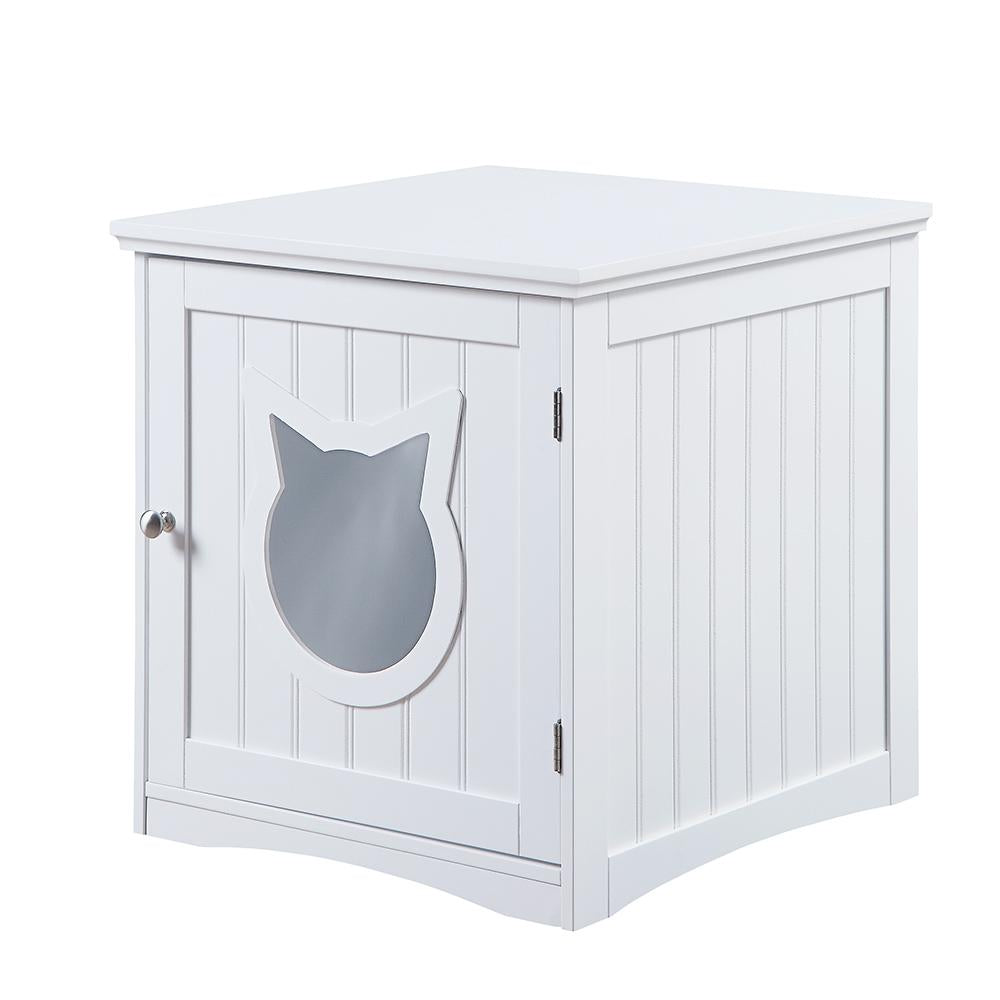 Wooden Cat House Side Table, Nightstand Pet House, Litter Box Enclosure - Hidden Litterbox