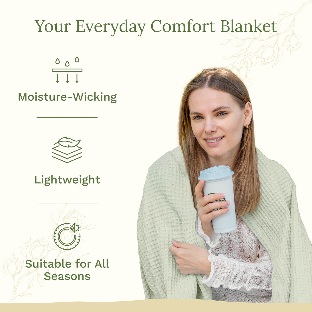 100% Cotton Waffle Weave Blanket
