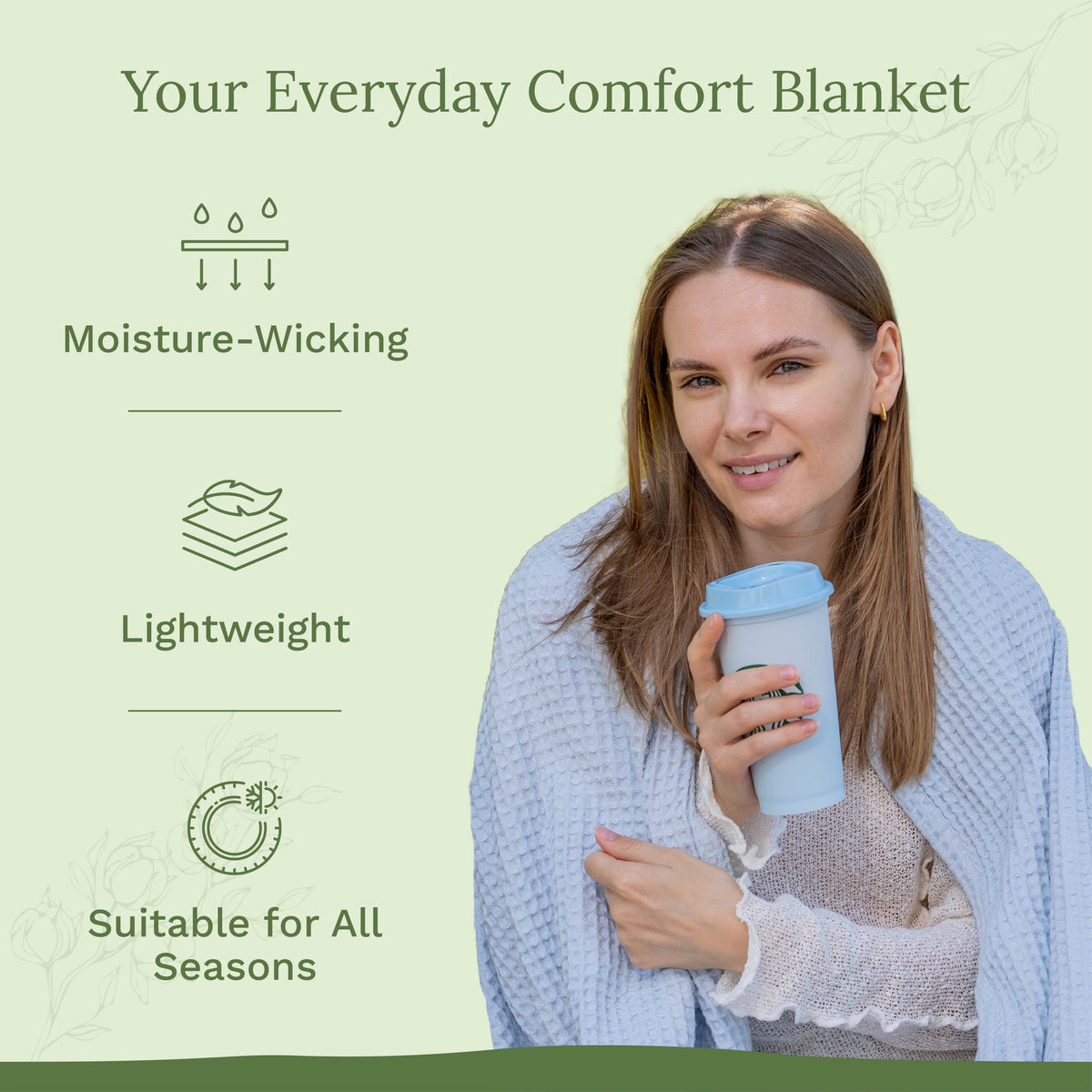 100% Cotton Waffle Weave Blanket