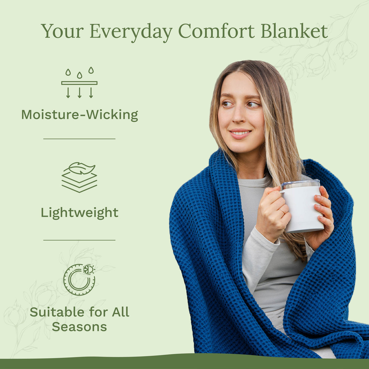 100% Cotton Waffle Weave Blanket