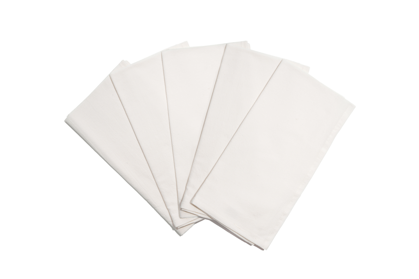 Set of white napkins on a white background