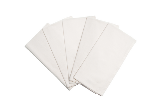 Set of white napkins on a white background