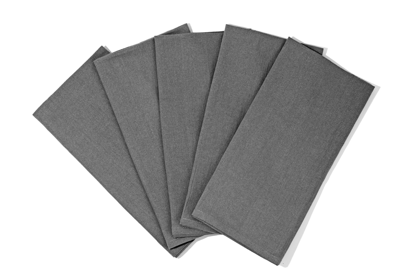 Set of gray napkins on a white background