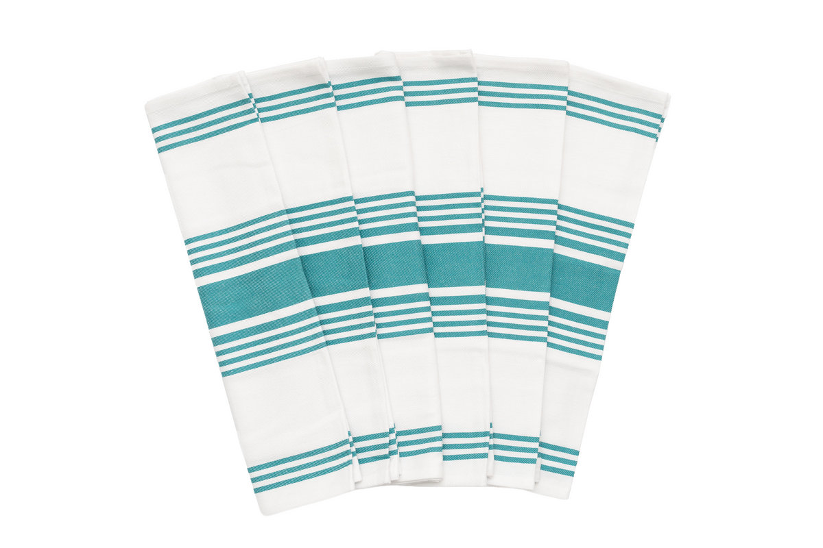 Striped Cotton Kitchen Towels – Set of 6