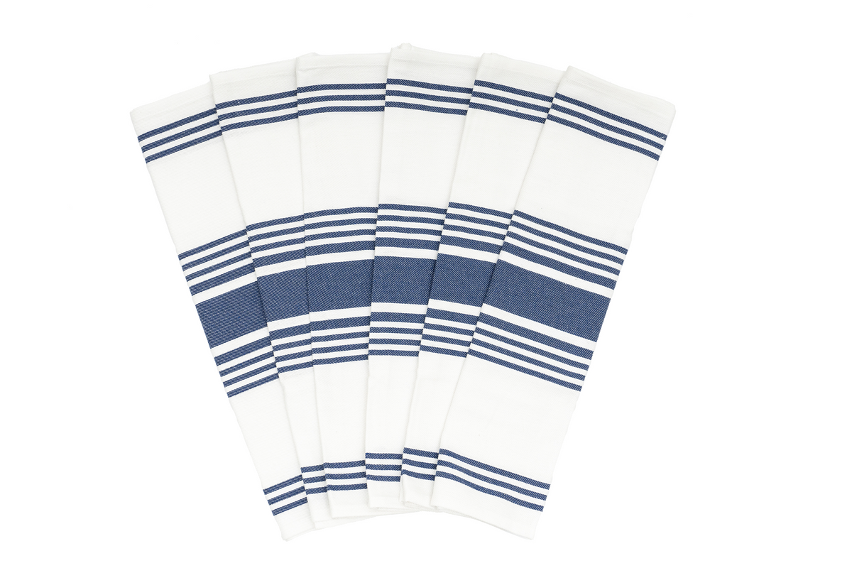 Striped Cotton Kitchen Towels – Set of 6