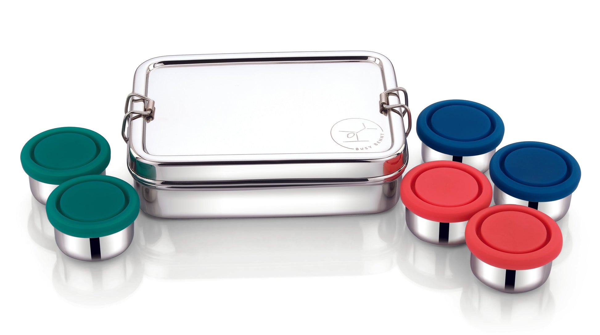 Stainless Steel Bento Snack Box - 6 Compartments for Kids' Lunches & On-the-Go