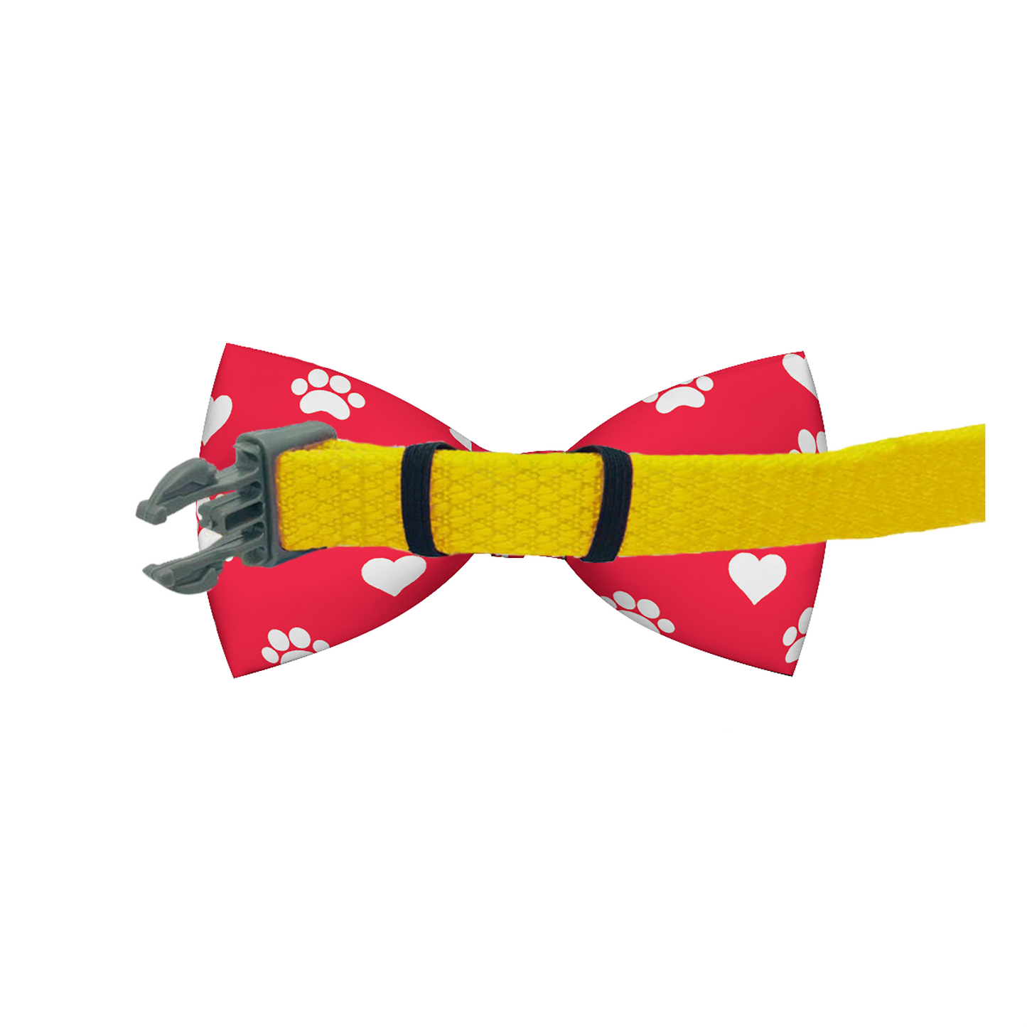 Paw Prints & Hearts Red Dog or Cat Bow Tie Ensemble