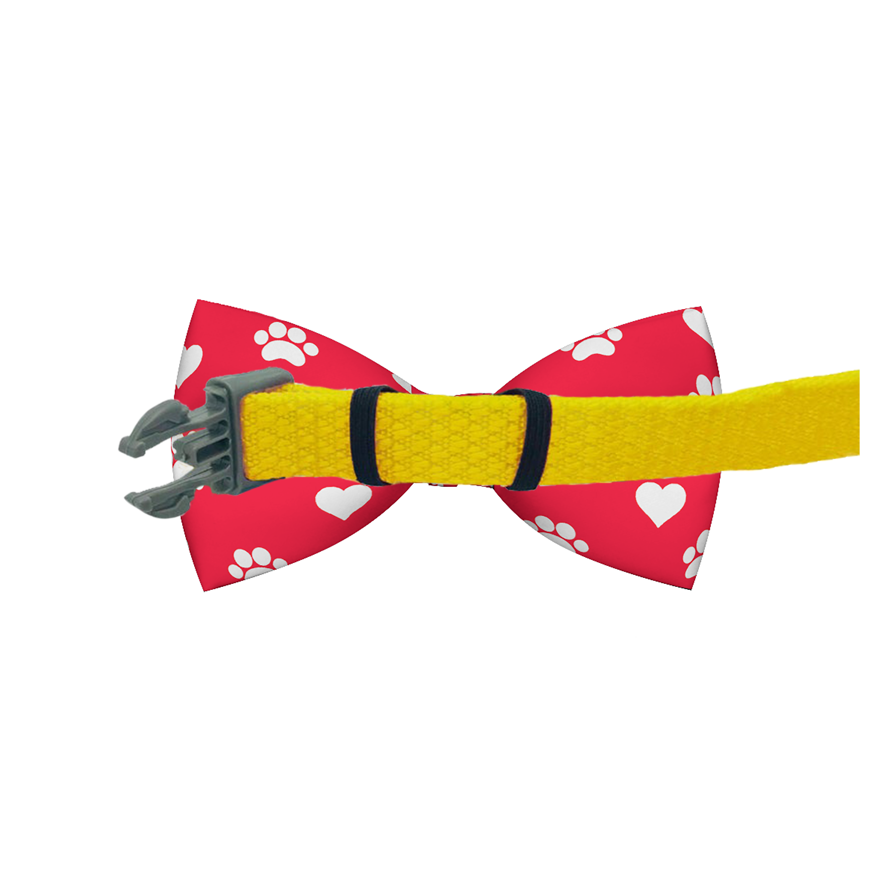 Paw Prints & Hearts Red Dog or Cat Bow Tie Ensemble