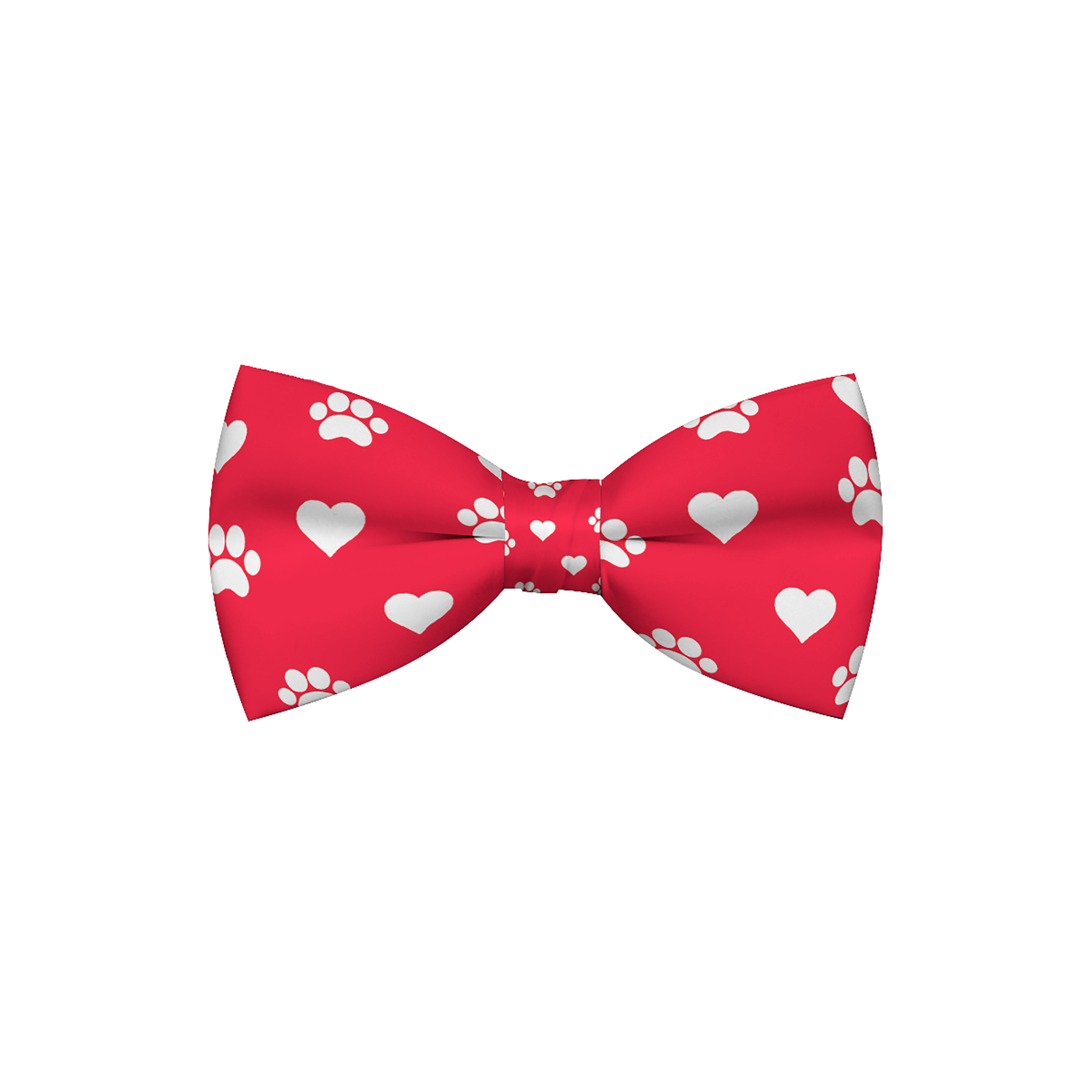 Paw Prints & Hearts Red Dog or Cat Bow Tie Ensemble