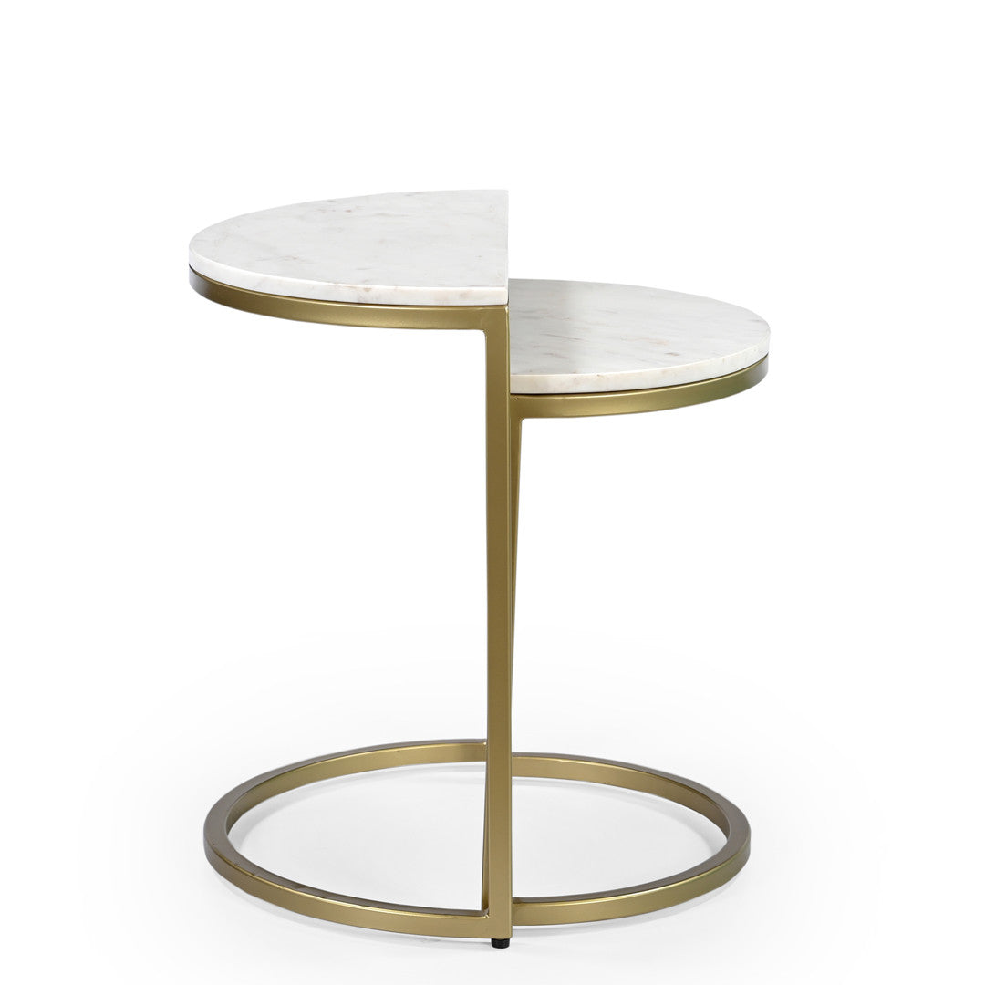 Burma White Marble Nesting Tables – Set of 2