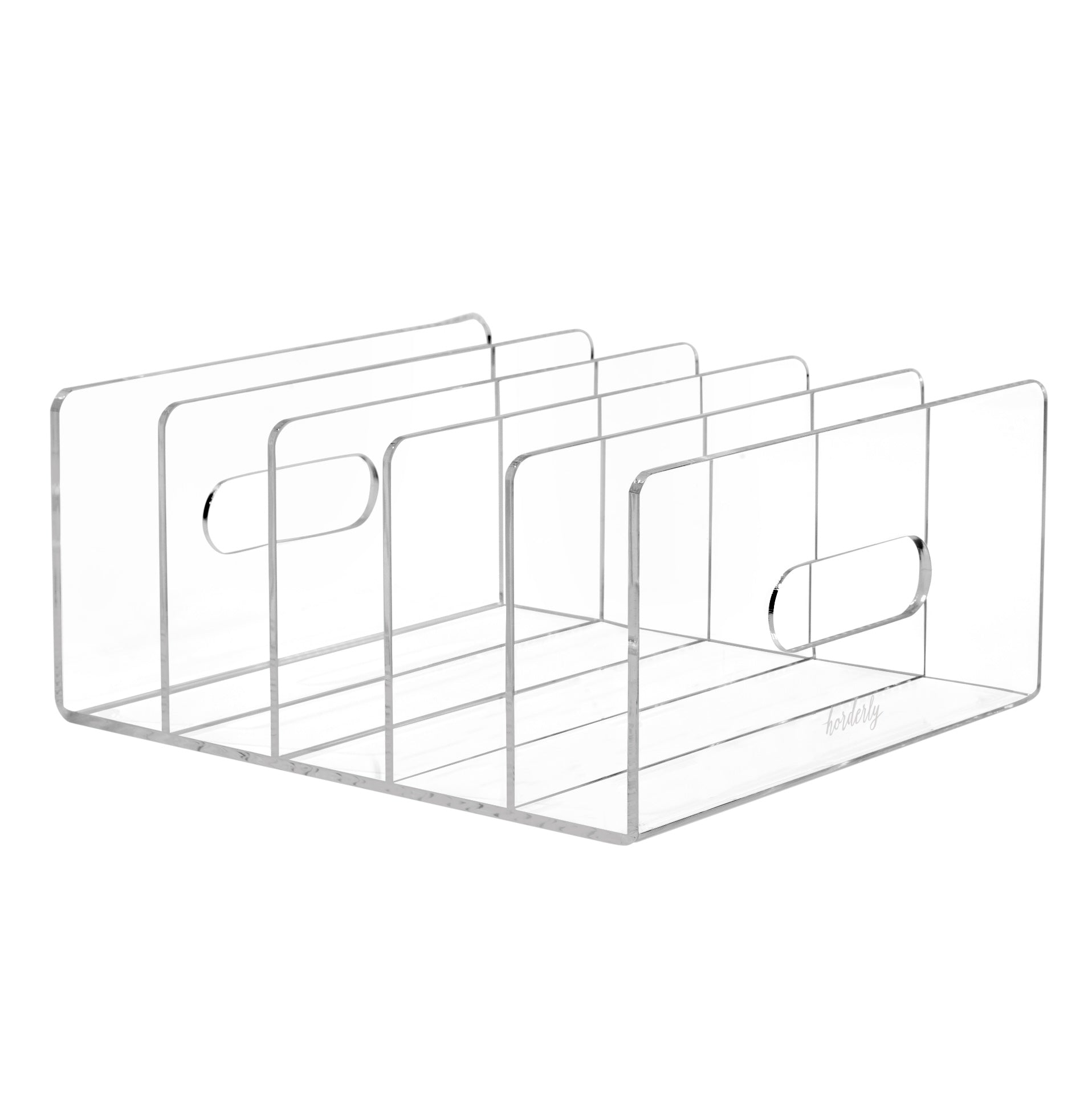 Desk organizer. Acrylic Clutch Divider & Collator - Clear Organizer for Closet & Office by Horderly