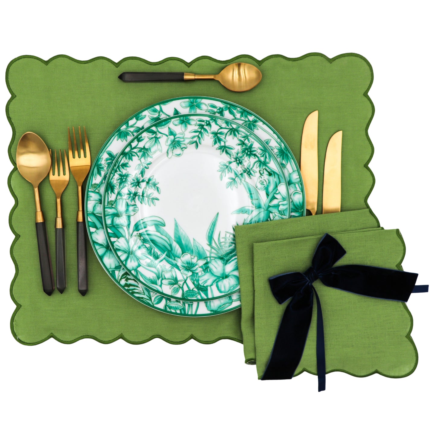 24pc Midnight Slate Cutlery Set - Gold Stainless Steel with Grey Handles | Ro'Table